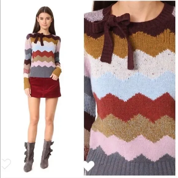 Marc Jacobs cashmere chevron Intarsia sweater M